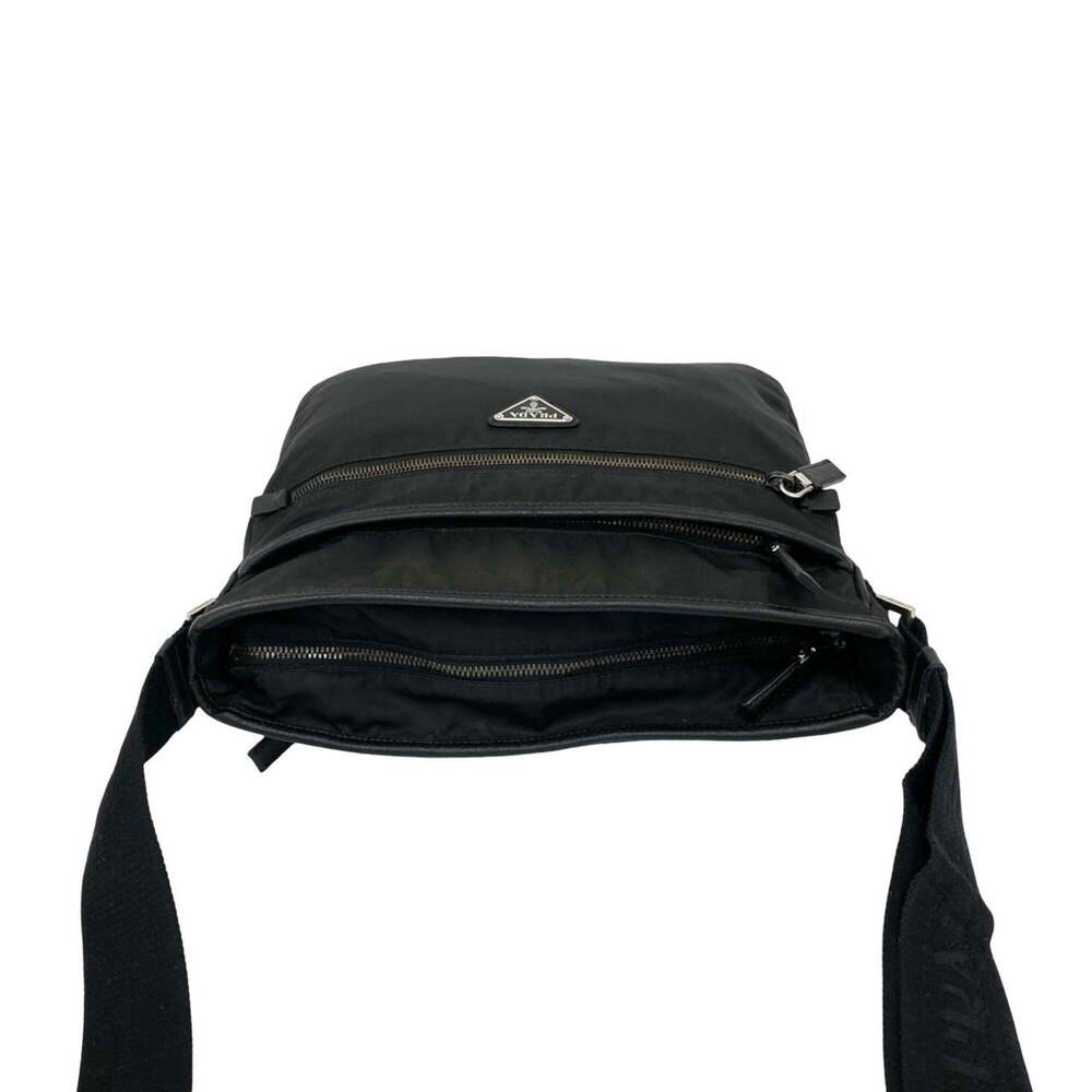 PRADA Black Leather Saffiano Messenger Shoulder Bag - Picture 4 of 10